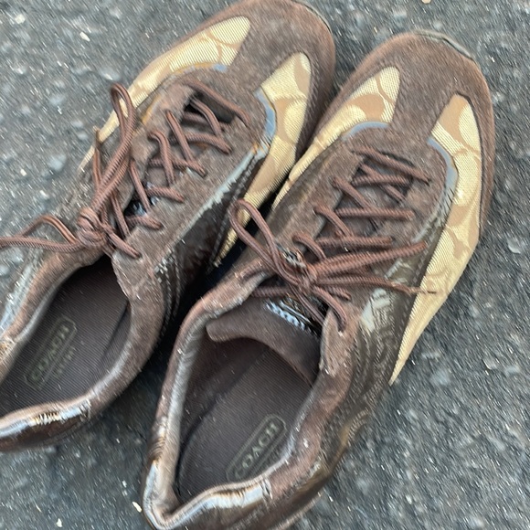 Coach Womens Kodie Oxford Flat Shoes Brown Signature Logo Leather - Picture 14 of 15